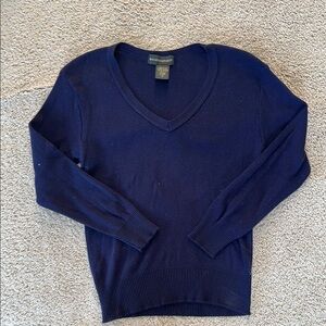 Banana Republic Navy Blue V-Neck Sweater Knit 3/4 Sleeve